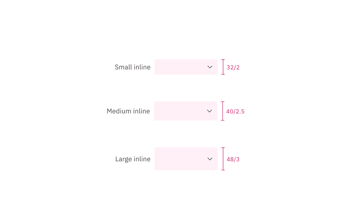 Sizes for inline select
